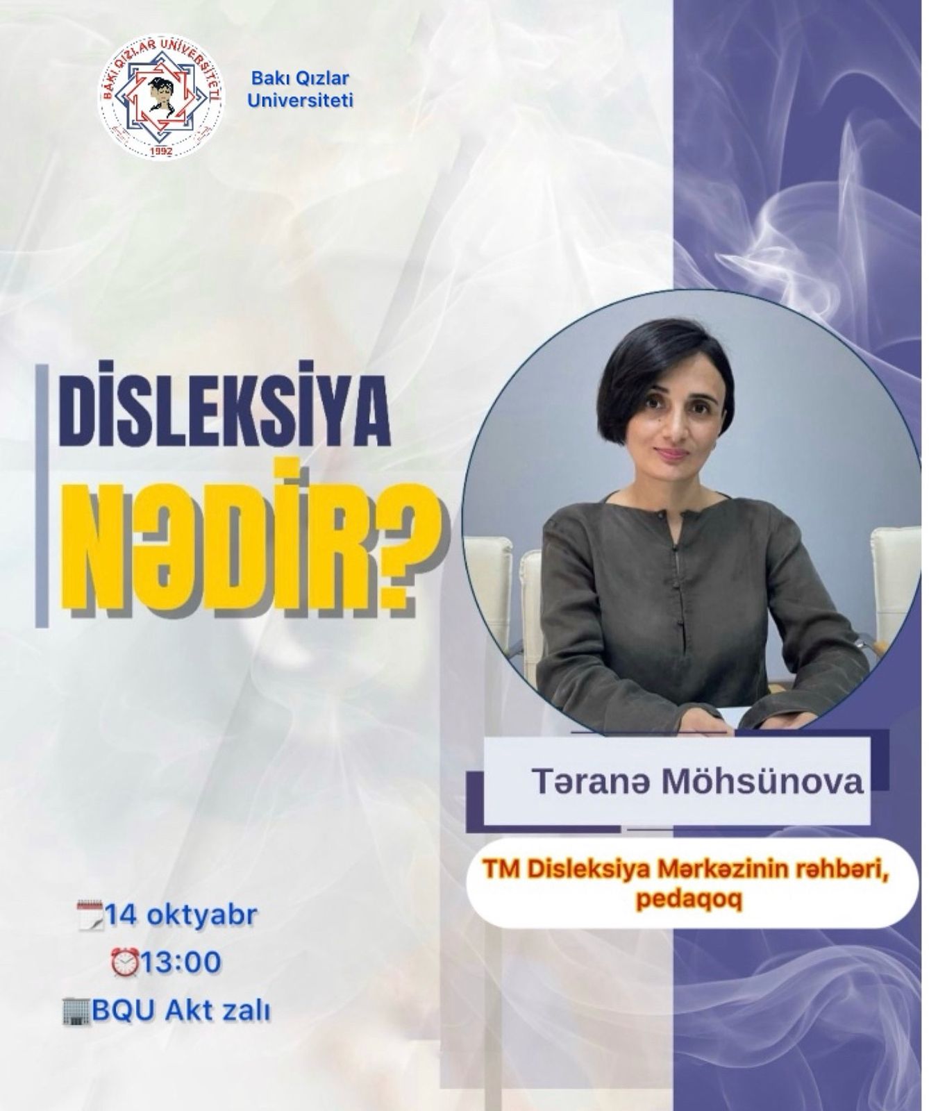 Bakı Qızlar Universitetində “Disleksiya nədir?” mövzusunda görüş